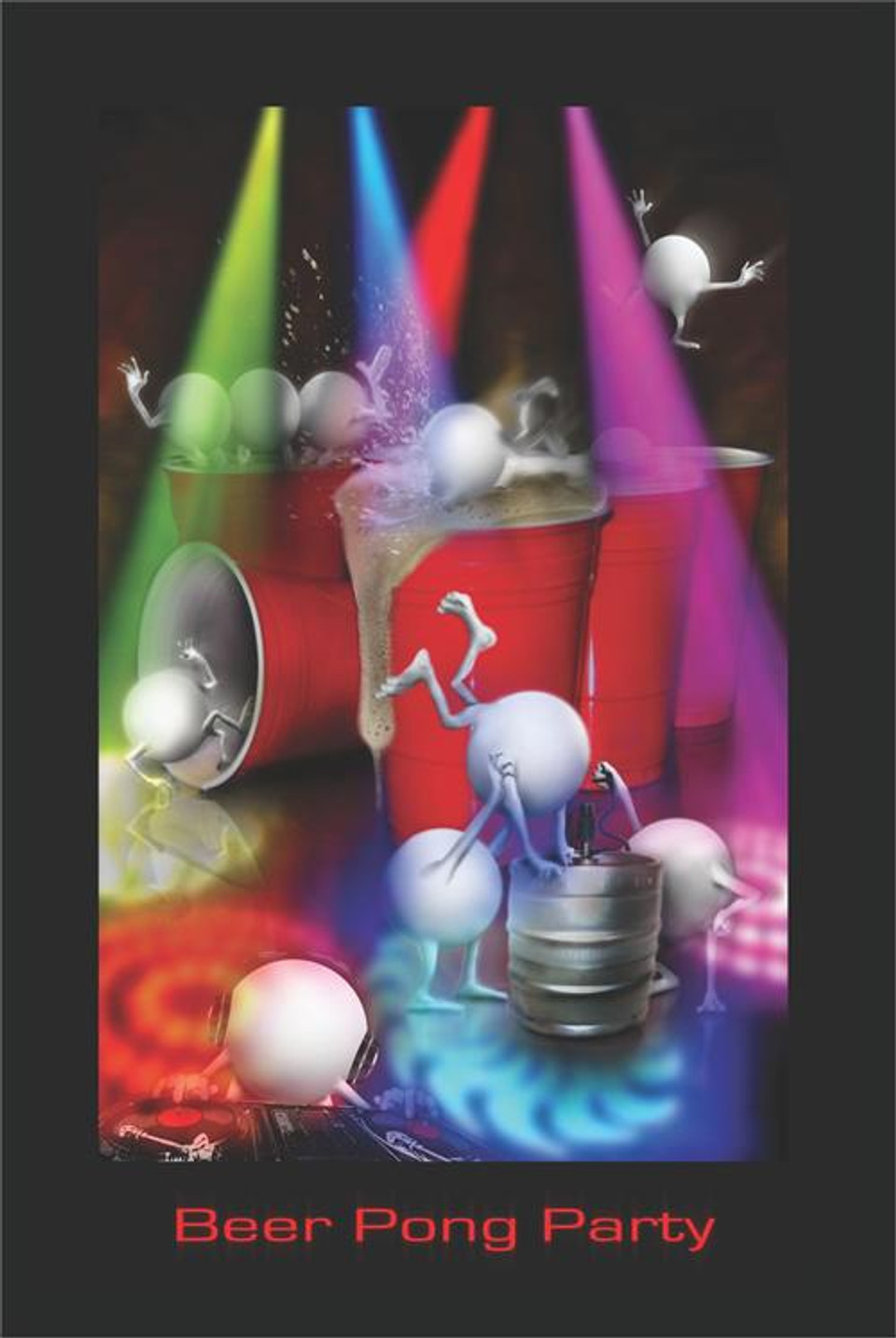 Beer Pong Party Poster 24 X 36 