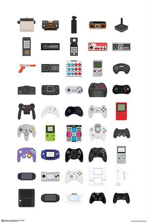 ''VIDEO GAME Controllers Poster - 24'''' X 36''''''