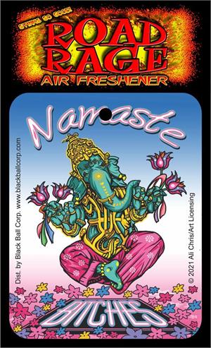 Namaste Bitches by Ali Chris Road Rage Air Freshener - Vanilla SCENT