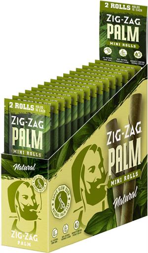 Zig-Zag Mini Palm Rolls - Natural - 15 POUCH Display - 2 Rolls per POUCH