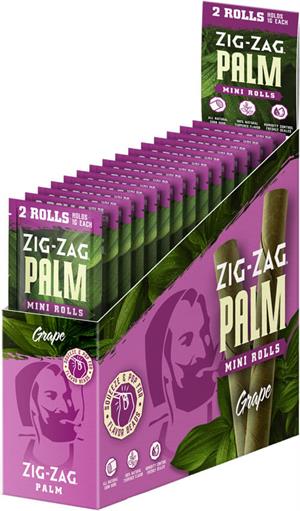 Zig-Zag Mini Palm Rolls - Grape - 15 POUCH Display - 2 Rolls per POUCH