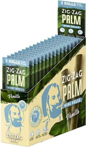 Zig-Zag Mini Palm Rolls - Vanilla - 15 POUCH Display - 2 Rolls per POUCH