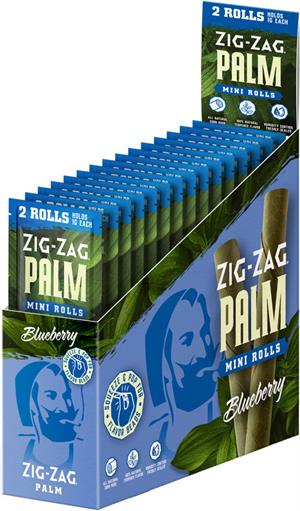 Zig-Zag Mini Palm Rolls - Blueberry - 15 POUCH Display - 2 Rolls per POUCH