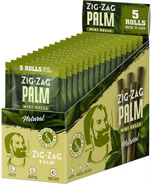 Zig-Zag Mini Palm Rolls - Natural - 15 POUCH Display - 5 Rolls per POUCH