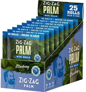 Zig-Zag Mini Palm Rolls - Blueberry - 8 POUCH Display - 25 Rolls per POUCH