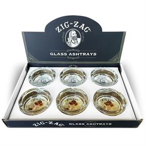 Zig-Zag GLASS Ashtrays - 6 Pack Display