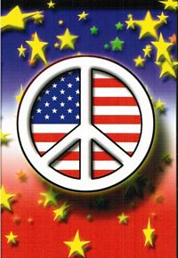Postcard - Peace FLAG & Star - Clearance - Min. 12 Per Style