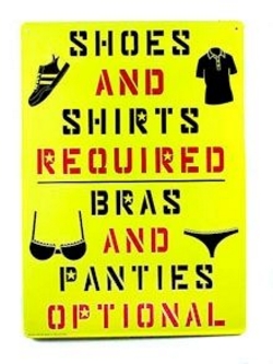 ''Shoes & SHIRTs Required Tin Sign - 8 1/2'''' X 11.75''''''
