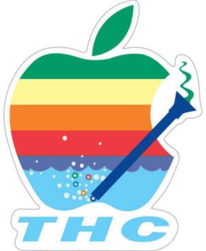 ''THC Apple Bong - Postcard Sized Vinyl STICKER 5.5'''' x 4.5''''''