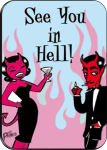 ''See You In Hell - Large STICKER Clearance - 2 1/2'''' X 3 3/4''''''