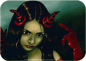 ''Strangeling - Red Vinyl Fairy Large STICKER Clearance - 2 1/2'''' X 3 3/4''''''