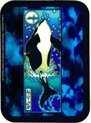 ''Whale - Mikio Kennedy - Mini STICKER Clearance - 2'''' X 2 3/4''''''