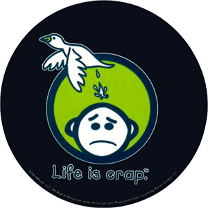 ''Life Is Crap Logo Round STICKER Clearance - 2 1/2'''' Round''