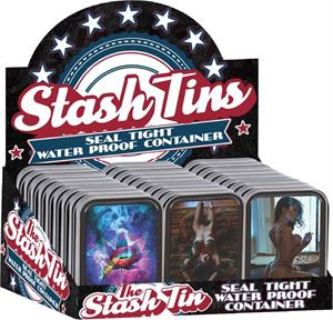 Daveed Benito Pinups Themed (Set 2) Rectangular Stash Tin Display - 24 PIECES