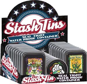 Weed Themed - Mixed Size Stash Tin Display - 23 PIECES