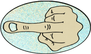 ''Middle Finger - Large - 4.5'''' x 6'''' - STICKER''