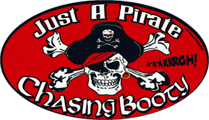 ''Pirate Chasing Booty - Large - 4.5'''' x 6'''' - STICKER''