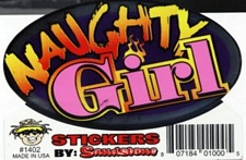 ''Naughty Girl - 3.5'''' x 2.5'''' - STICKER''