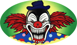 ''Evil Clown - Large - 4.5'''' x 6'''' - STICKER''