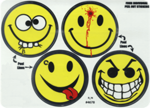 ''Smiley Face Variety - Large - 4.5'''' x 6'''' - STICKER''