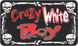 ''Crazy White Boy - 3.5'''' x 2.5'''' - STICKER''