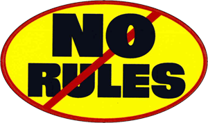 ''No Rules - 3.5'''' x 2.5'''' - STICKER''