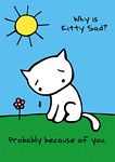 POSTCARD - KITTY BECAUSE OF