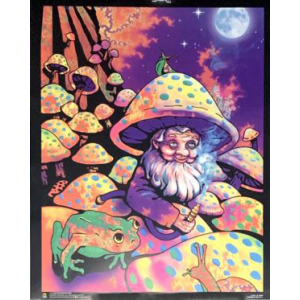 Mushroom Man Mini Non-Flocked Black Light Poster - 16" x 20"