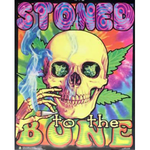 Stoned To The Bone Mini Non-Flocked Black Light Poster - 16" x 20"