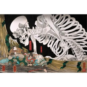 Defying the Skeleton by Utagawa Kuniyoshi Poster - 36" x 24"